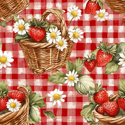 Strawberry Gingham Picnic Fat Quarter Bundle