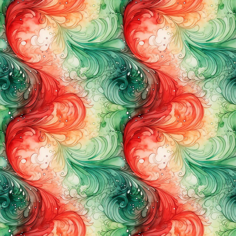 Watercolor Christmas Swirls Fat Quarter Bundle