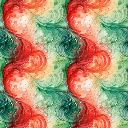 Watercolor Christmas Swirls Fat Quarter Bundle