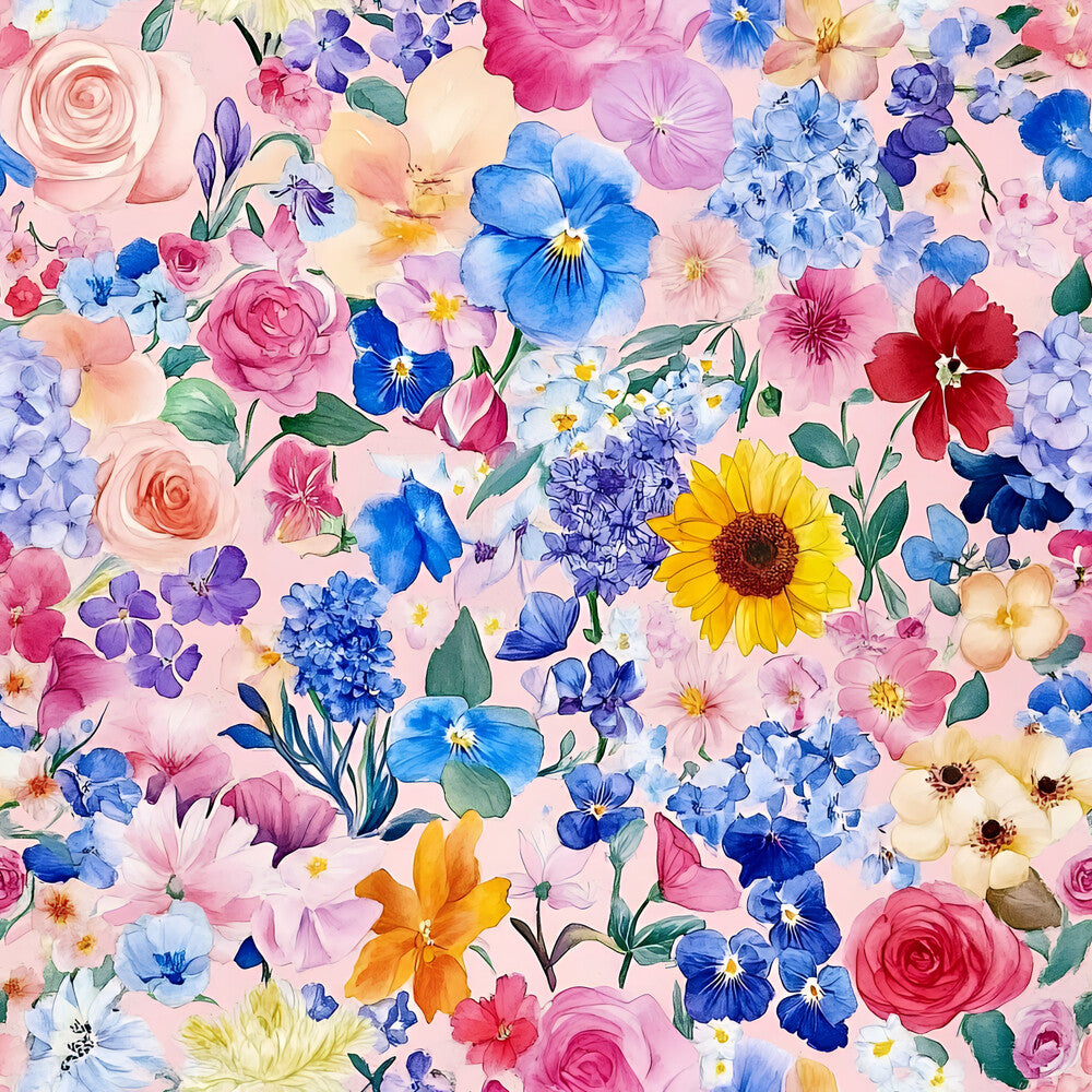 Vibrant Watercolor Floral Fat Quarter Bundle