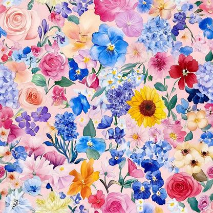 Vibrant Watercolor Floral Fat Quarter Bundle