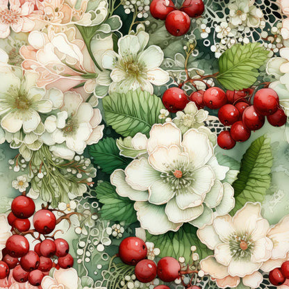 Christmas Florals Fat Quarter Bundle