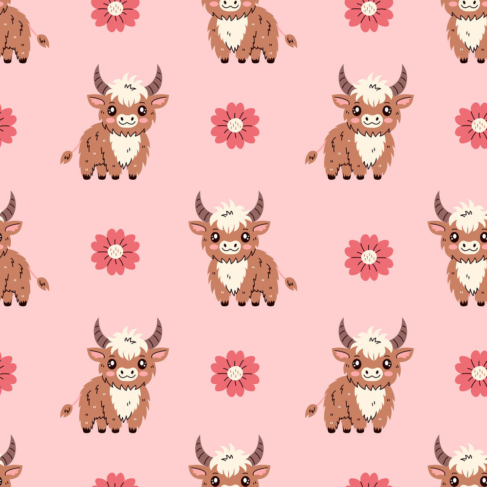 Cute Baby Highland Cows Fat Quarter Bundle