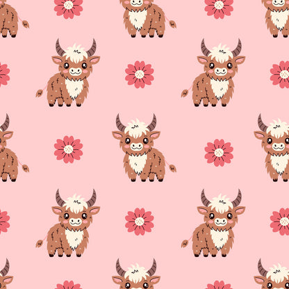 Cute Baby Highland Cows Fat Quarter Bundle