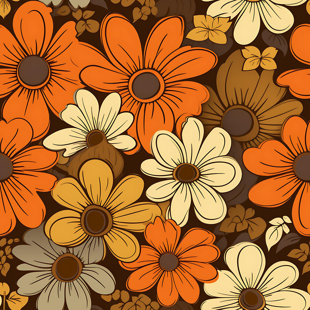 70s Retro Groovy Floral Fat Quarter Bundle
