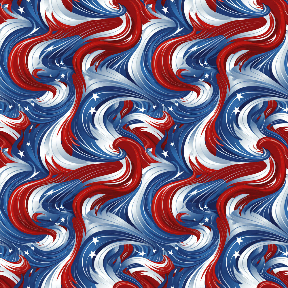 USA Flag Swirls Fat Quarter Bundle