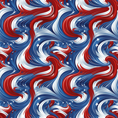 USA Flag Swirls Fat Quarter Bundle