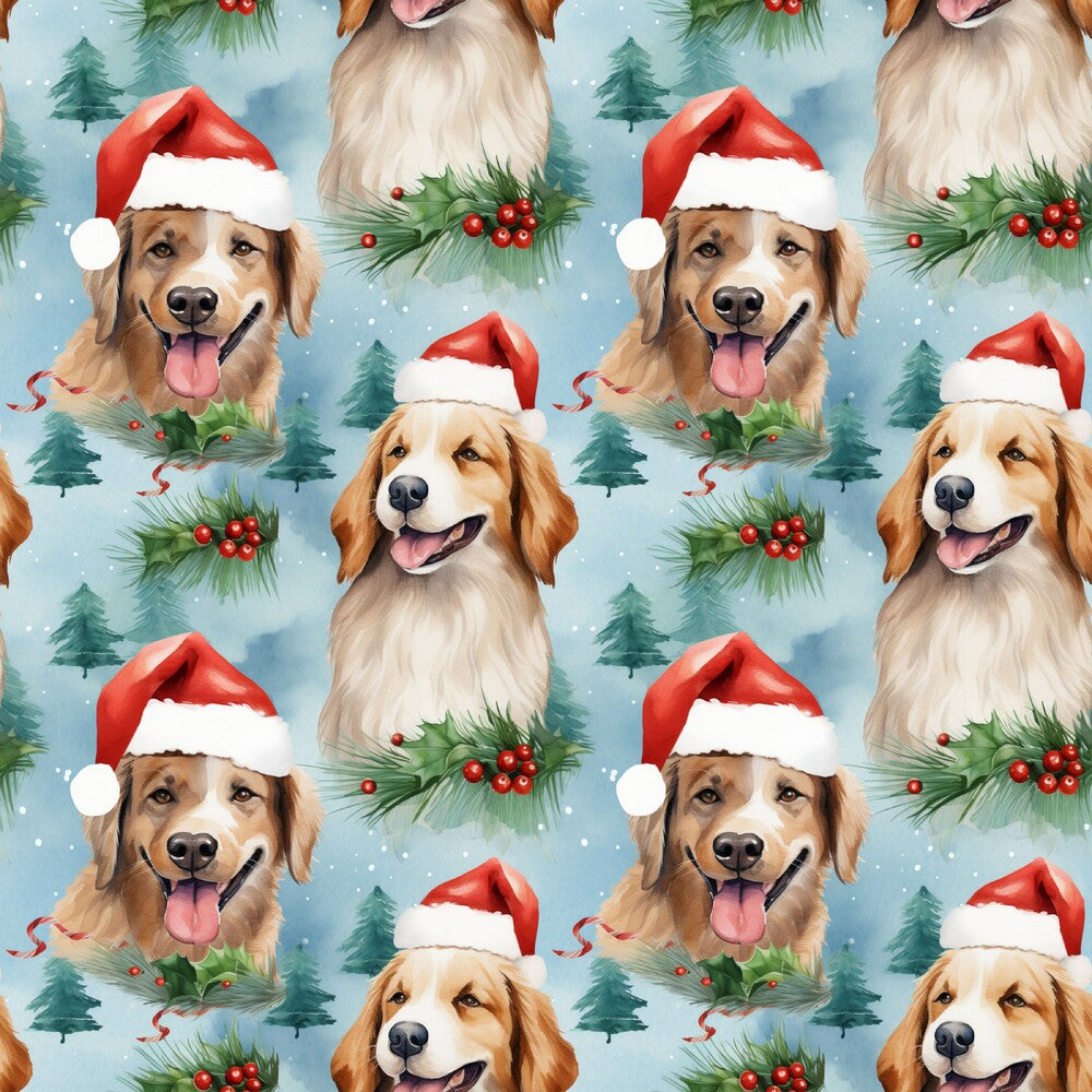 Christmas Santa Puppy Dogs Fat Quarter Bundle
