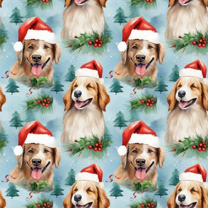 Christmas Santa Puppy Dogs Fat Quarter Bundle