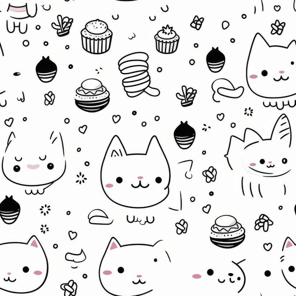 Black and White Cats Fat Quarter Bundle