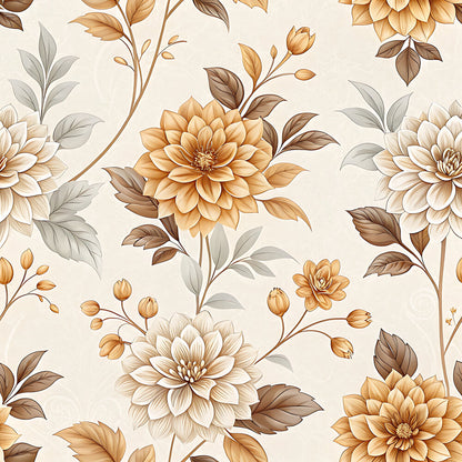 Vintage Beige Sepia Floral Fat Quarter Bundle