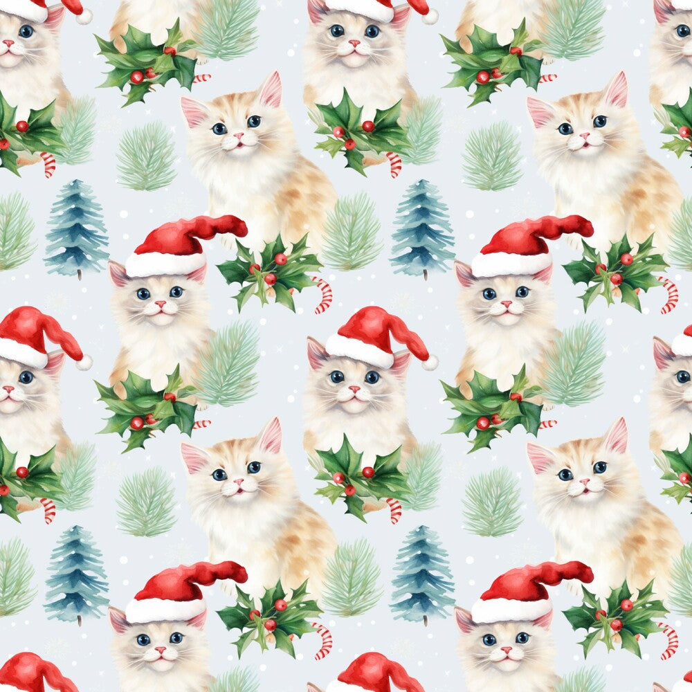 Christmas Santa Kitty Cats Fat Quarter Bundle