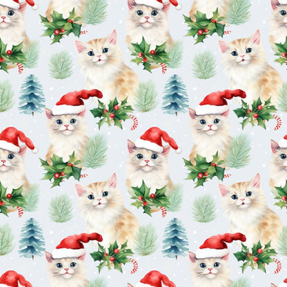Christmas Santa Kitty Cats Fat Quarter Bundle