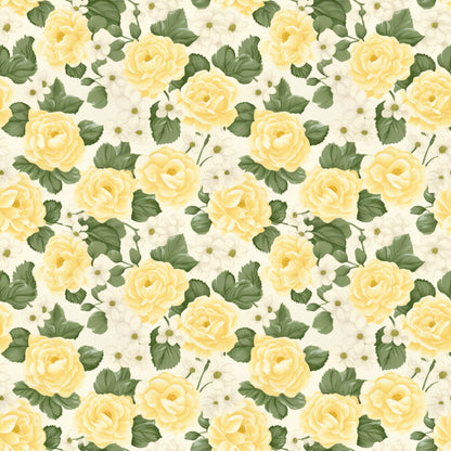 Floral Yellow Cottage Gardens Fat Quarter Bundle