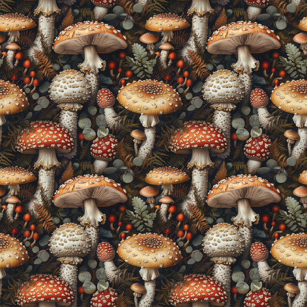 Retro Mushroom Botanical Fat Quarter Bundle