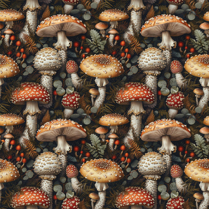 Retro Mushroom Botanical Fat Quarter Bundle