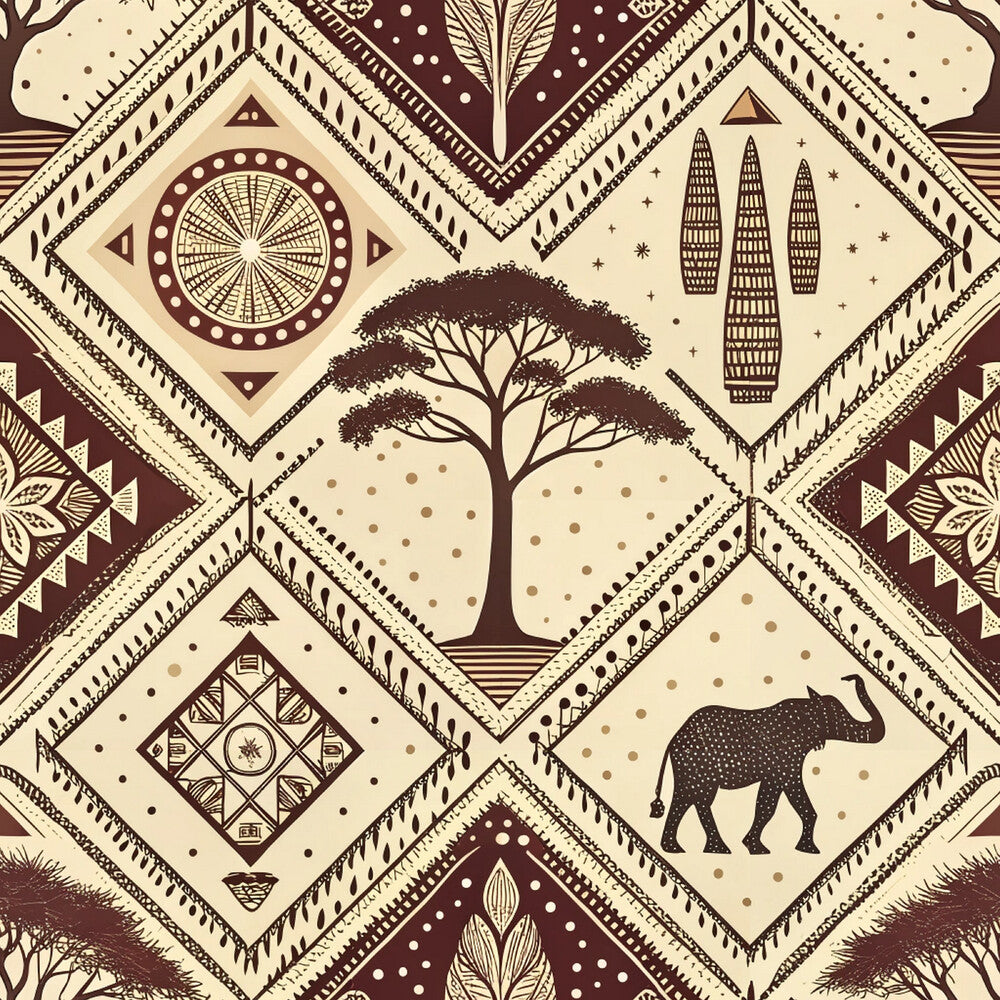 African Mud Cloth Line Art Fat Quarter Bundle