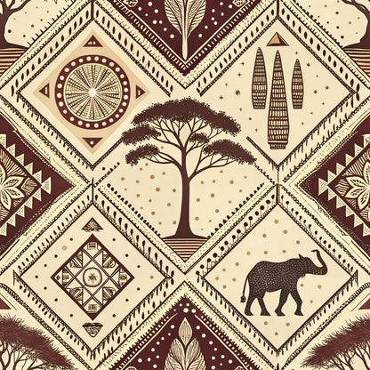 African Mud Cloth Line Art Fat Quarter Bundle