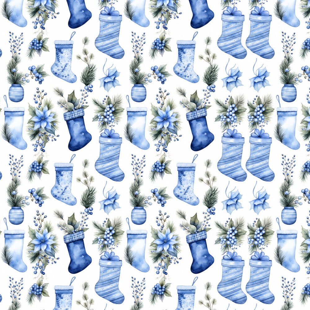 Vintage Winter Blue Christmas Fat Quarter Bundle