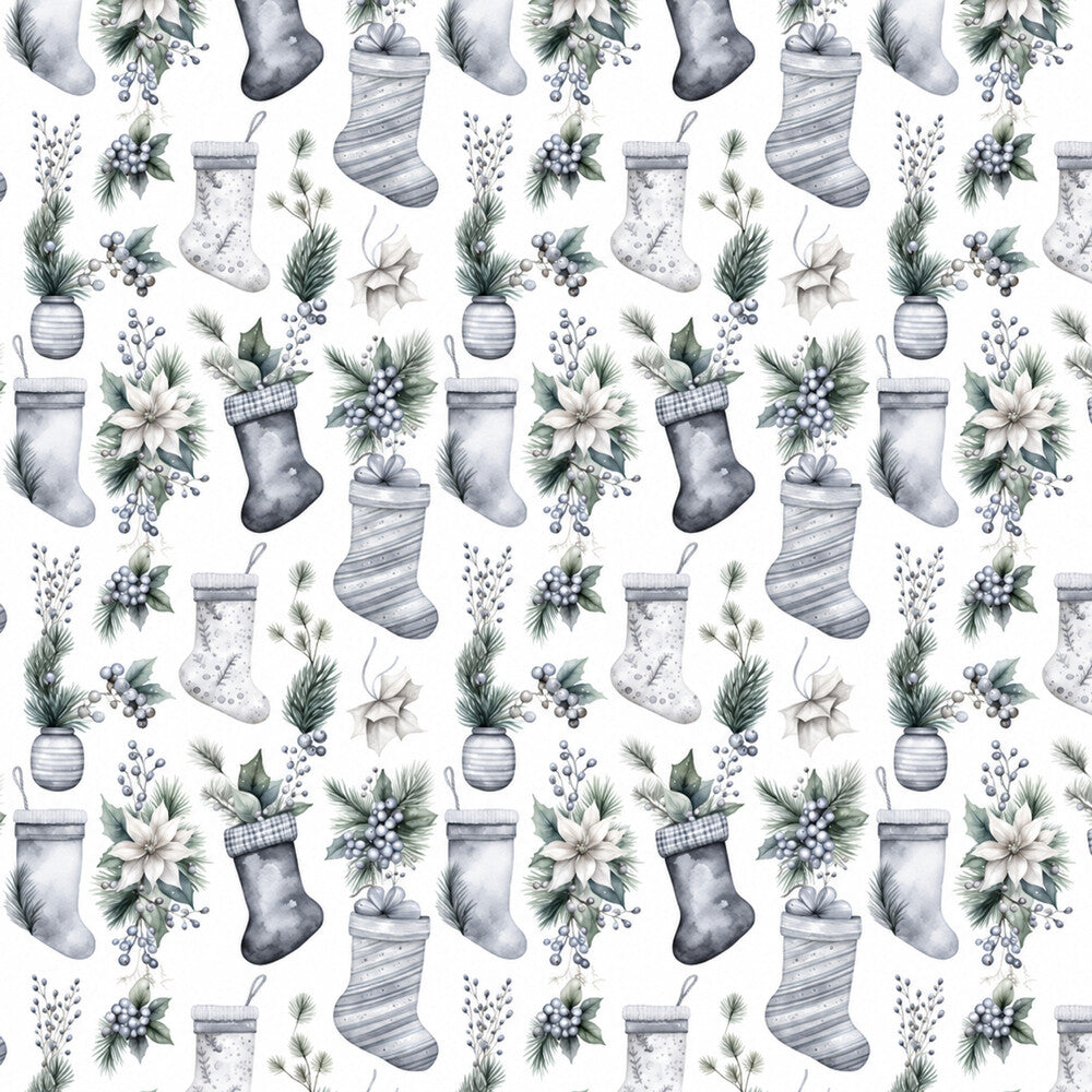 Vintage Icy Silver Christmas Fat Quarter Bundle
