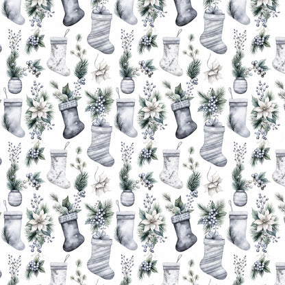 Vintage Icy Silver Christmas Fat Quarter Bundle