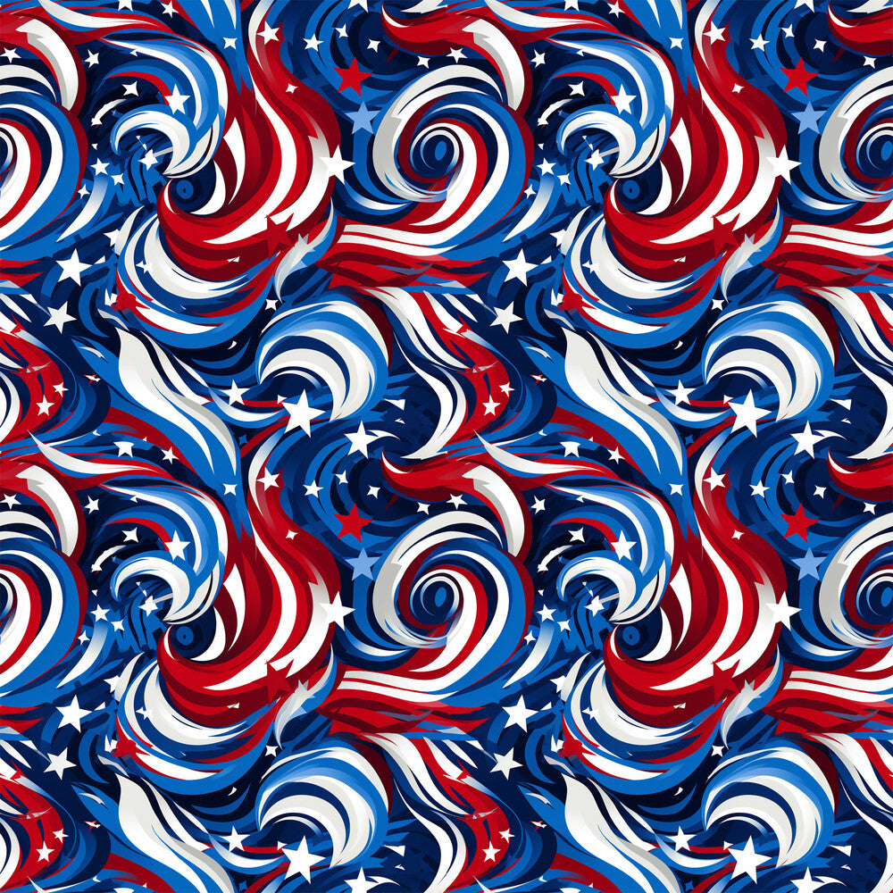 USA Flag Swirls Fat Quarter Bundle