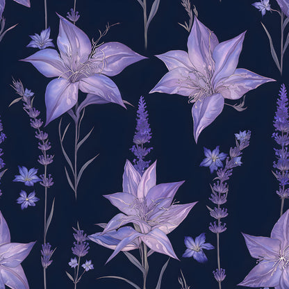 Purple Night Flowers Fat Quarter Bundle