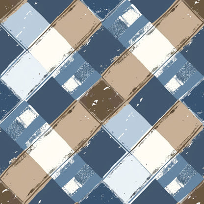 Blue and Brown Gingham Fat Quarter Bundle