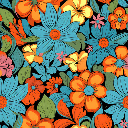 70s Retro Groovy Floral Fat Quarter Bundle