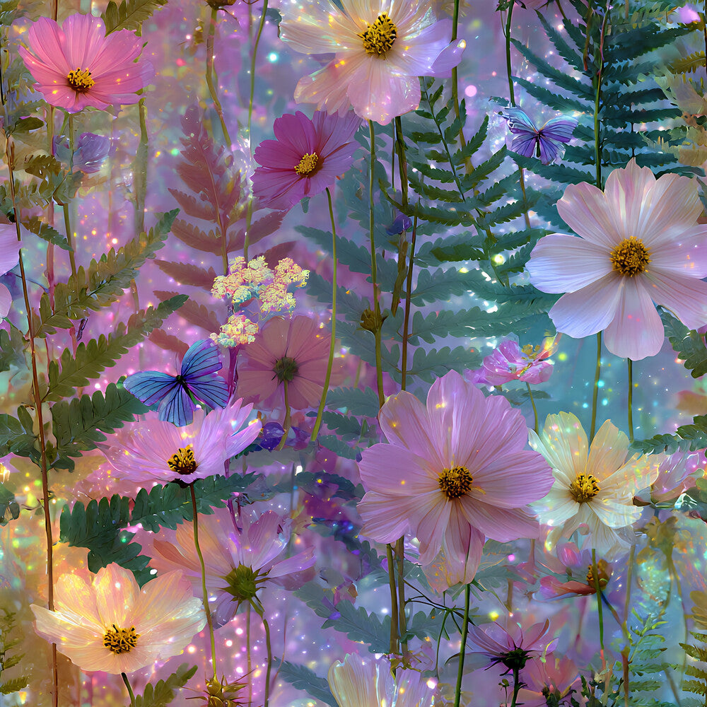 Dreamy Cosmos Floral Ferns Fat Quarter Bundle
