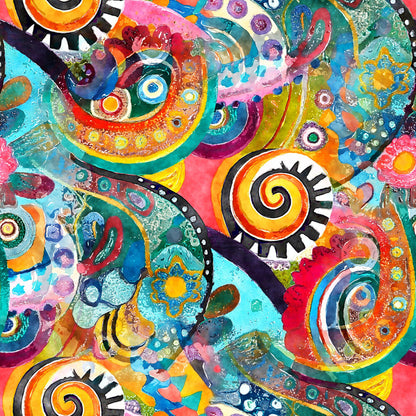 Watercolor Boho Patterns Fat Quarter Bundle