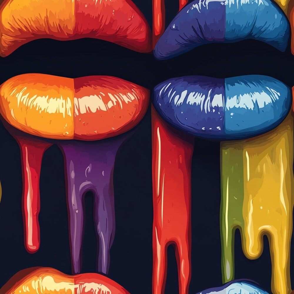 Rainbow Dripping Lips Art Fat Quarter Bundle