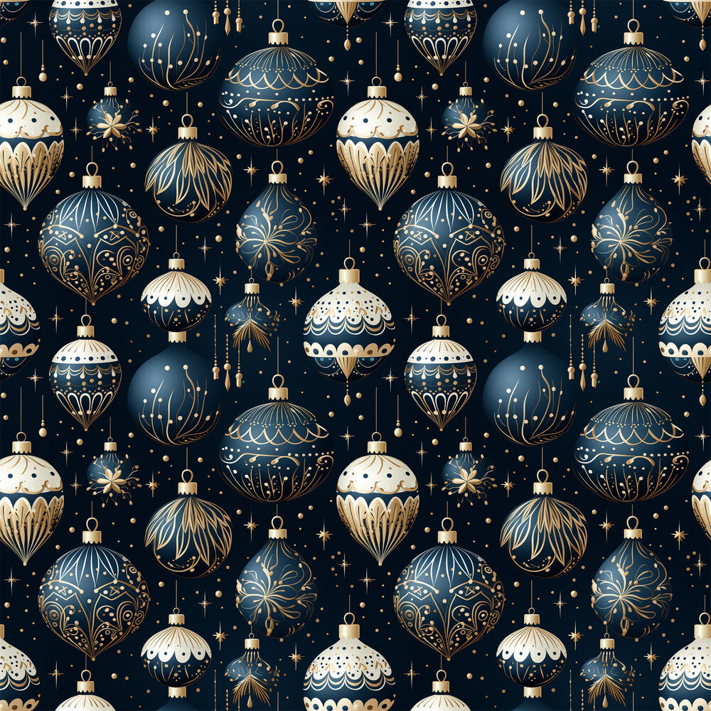 Navy and Cream Christmas Fat Quarter Bundle