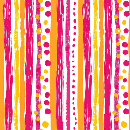 Pink and Yellow Dotted Stripes Fat Quarter Bundle