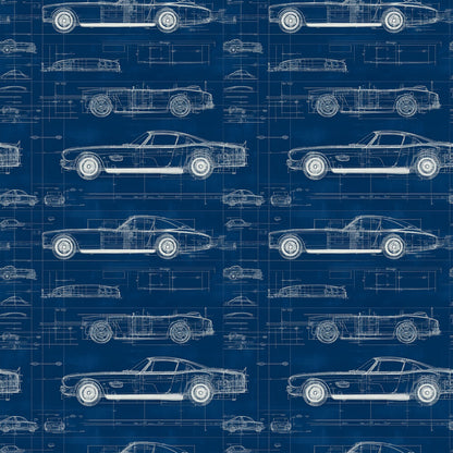 Vintage Car Blueprint Fat Quarter Bundle