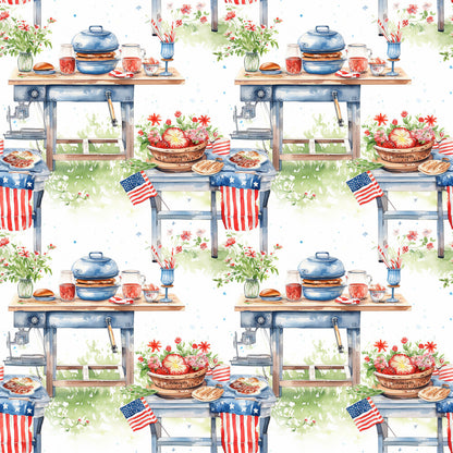 Red White and BBQ Fat Quarter Bundle