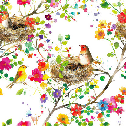 Birds Nest and Flowers Fat Quarter Bundle
