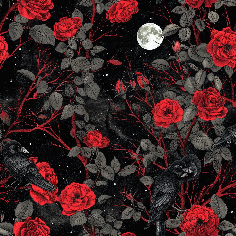Evil Crows and Roses Fat Quarter Bundle