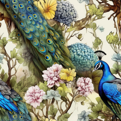 Watercolor Peacocks Fat Quarter Bundle