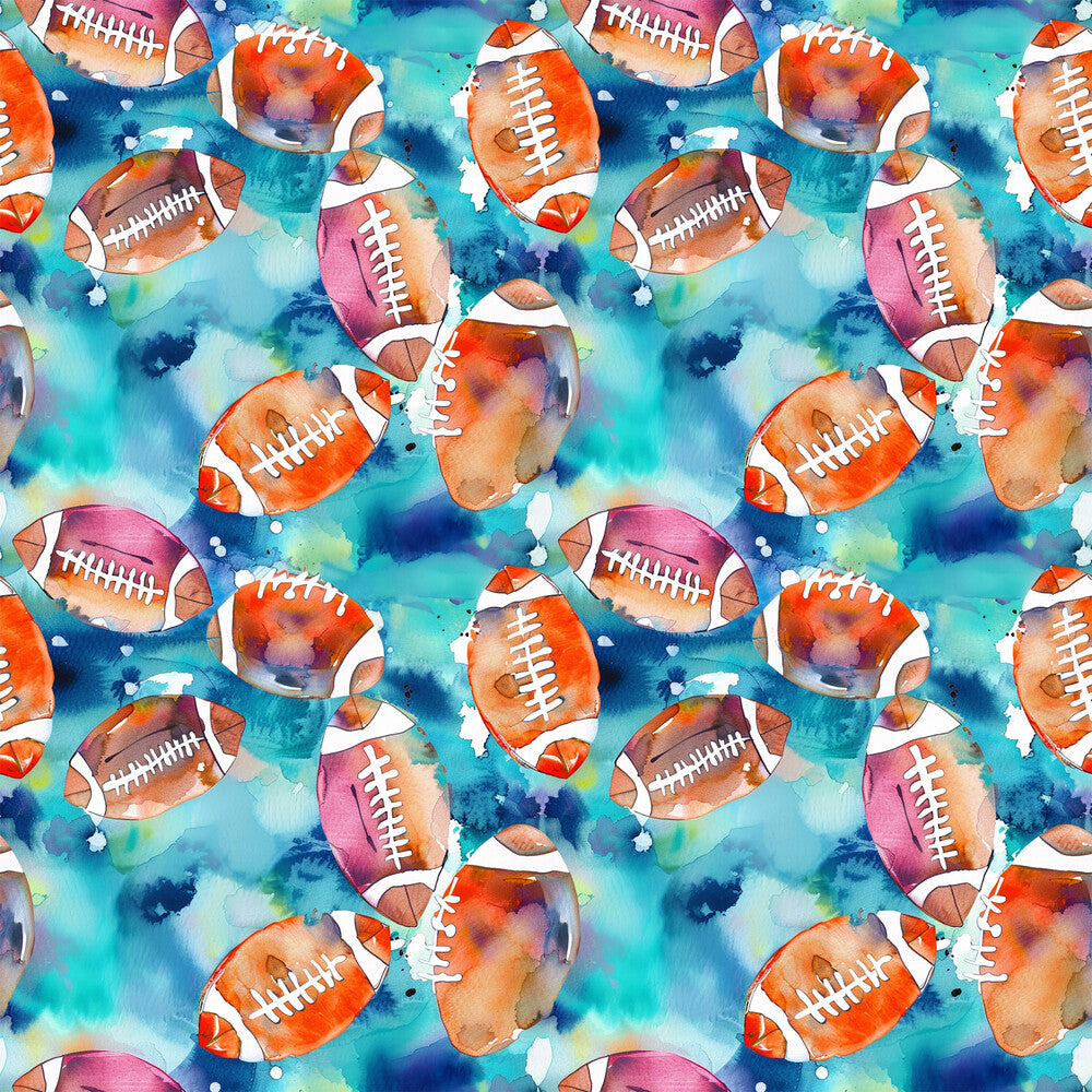 Watercolor Football Fat Quarter Bundle