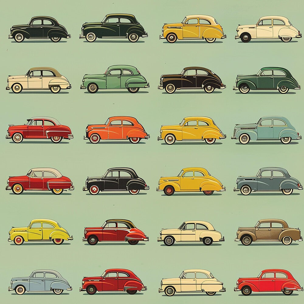 Midcentury Cars Fat Quarter Bundle