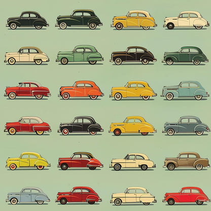 Midcentury Cars Fat Quarter Bundle