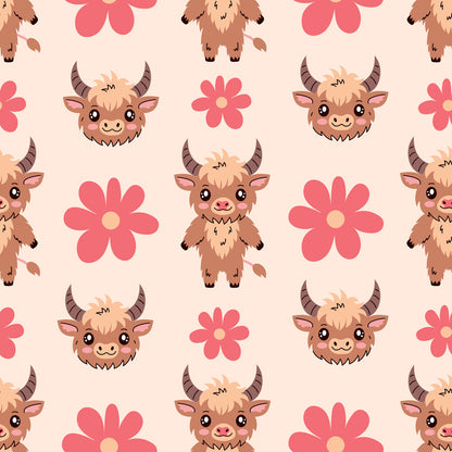 Cute Baby Highland Cows Fat Quarter Bundle