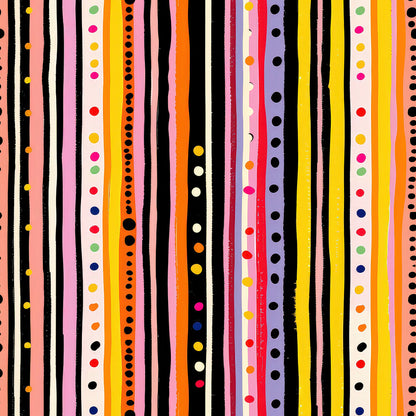 Colorful Stripes and Dots Fat Quarter Bundle