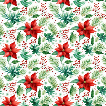 Red and Green Watercolor Christmas Fat Quarter Bundle