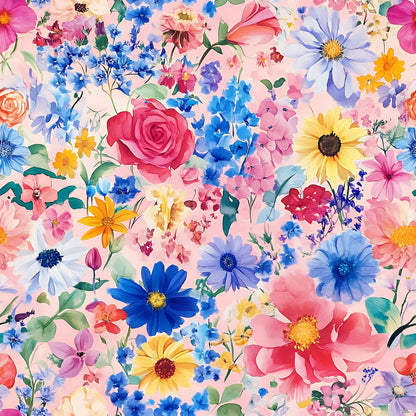 Vibrant Watercolor Floral Fat Quarter Bundle