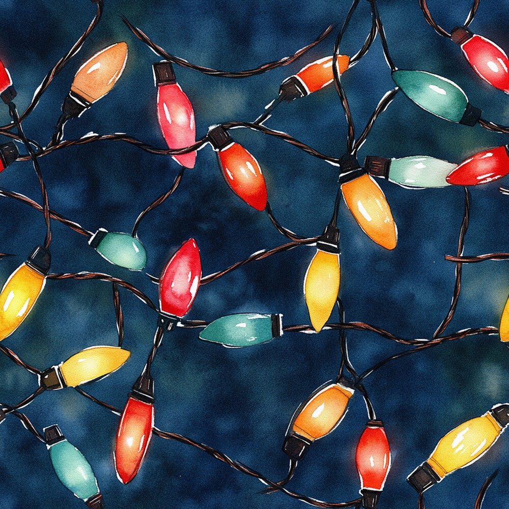 Watercolor Christmas Lights Fat Quarter Bundle