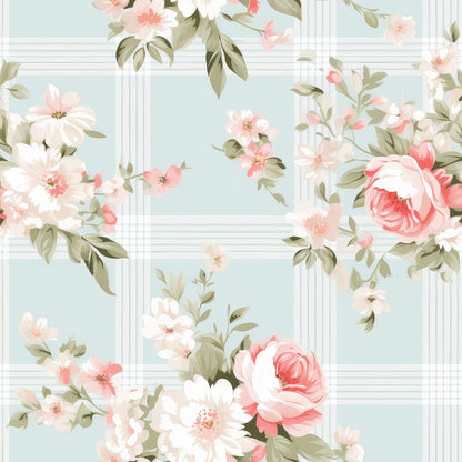 Shabby Chic Floral Plaid Fat Quarter Bundle