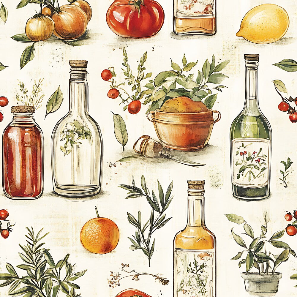 Vintage Kitchen Ingredients Fat Quarter Bundle