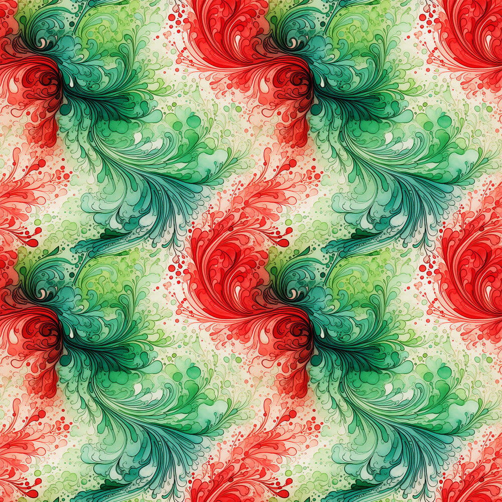 Watercolor Christmas Swirls Fat Quarter Bundle